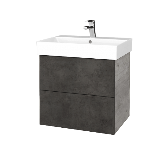 Waschtischunterschrank FLAT SZZ2 60 (Waschtisch Glance)  - D01 Beton - D16 Dark Beton