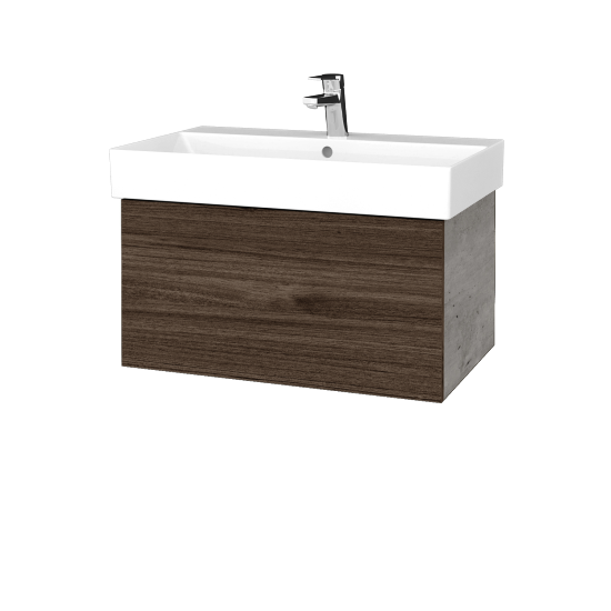 Waschtischunterschrank FLAT SZZ 70 (Waschtisch Glance)  - D01 Beton - D25 Teak