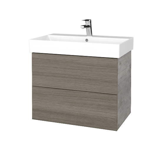 Waschtischunterschrank FLAT SZZ2 70 (Waschtisch Glance)  - D01 Beton - D03 Cafe