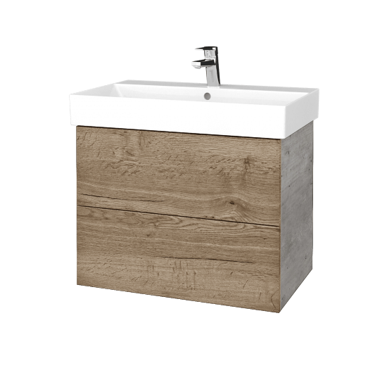 Waschtischunterschrank FLAT SZZ2 70 (Waschtisch Glance)  - D01 Beton - D21 Tobacco