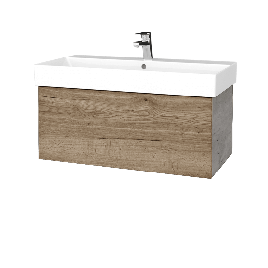 Waschtischunterschrank FLAT SZZ 85 (Waschtisch Glance)  - D01 Beton - D21 Tobacco