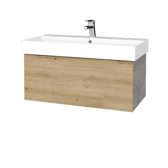 Waschtischunterschrank FLAT SZZ 85 (Waschtisch Glance)  - D01 Beton - D22 Caramel