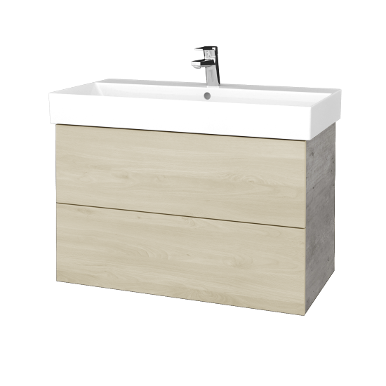 Waschtischunterschrank FLAT SZZ2 85 (Waschtisch Glance)  - D01 Beton - D24 Ohio