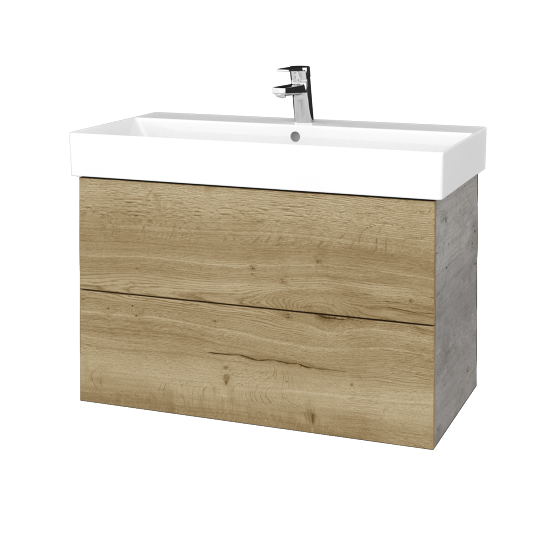 Waschtischunterschrank FLAT SZZ2 85 (Waschtisch Glance)  - D01 Beton - D26 Ontario