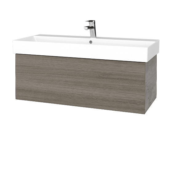 Waschtischunterschrank FLAT SZZ 100 (Waschtisch Glance)  - D01 Beton - D03 Cafe