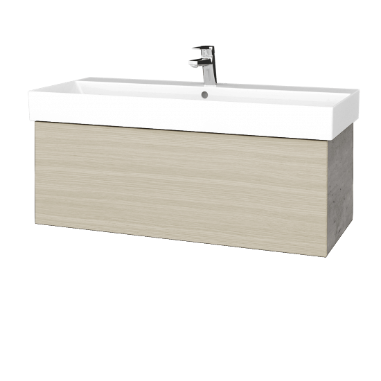 Waschtischunterschrank FLAT SZZ 100 (Waschtisch Glance)  - D01 Beton - D04 Eiche