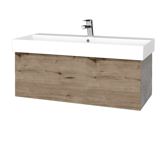Waschtischunterschrank FLAT SZZ 100 (Waschtisch Glance)  - D01 Beton - D23 Herkules