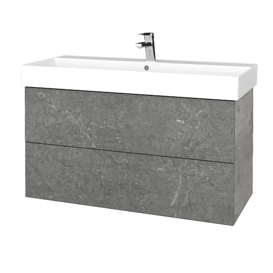 Waschtischunterschrank FLAT SZZ2 100 (Waschtisch Glance)  - D01 Beton - D20 Galaxy