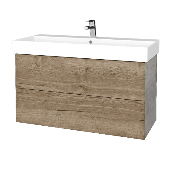 Waschtischunterschrank FLAT SZZ2 100 (Waschtisch Glance)  - D01 Beton - D21 Tobacco