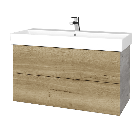 Waschtischunterschrank FLAT SZZ2 100 (Waschtisch Glance)  - D01 Beton - D26 Ontario