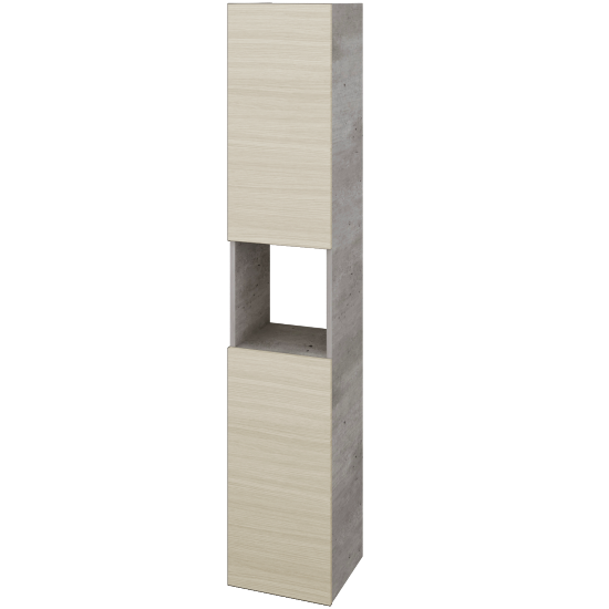 Hochschrank UNI SVD2O 35  - D01 Beton - Griffes T00 - D04 Eiche - Links