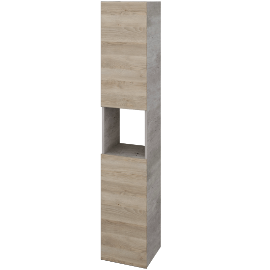 Hochschrank UNI SVD2O 35  - D01 Beton - Griffes T00 - D17 Eiche Colorado - Links