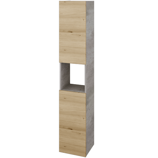 Hochschrank UNI SVD2O 35  - D01 Beton - Griffes T00 - D22 Caramel - Links