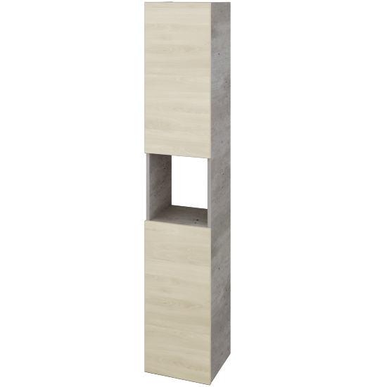 Hochschrank UNI SVD2O 35  - D01 Beton - Griffes T00 - D24 Ohio - Links