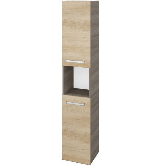 Hochschrank UNI SVD2O 35  - D03 Cafe - Griffes T01 - D15 Eiche Nebraska - Links