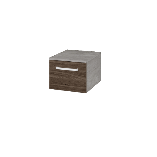 Niedriger Schrank UNI SNZ1 40  - D01 Beton - Griffes T01 - D25 Teak