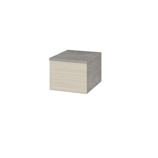 Niedriger Schrank UNI SNZ1 40  - D01 Beton - Grifflose Ausführung T00 (ohne Bohrungen für Griffe) - D04 Eiche