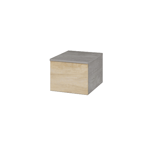 Niedriger Schrank UNI SNZ1 40  - D01 Beton - Griffes T00 - D15 Eiche Nebraska