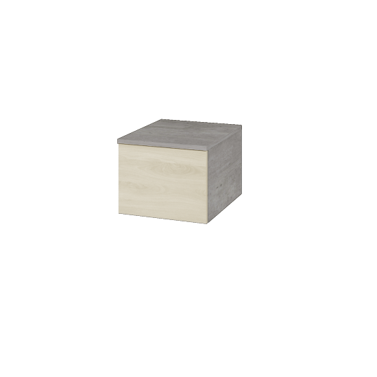 Niedriger Schrank UNI SNZ1 40  - D01 Beton - Grifflose Ausführung T00 (ohne Bohrungen für Griffe) - D24 Ohio