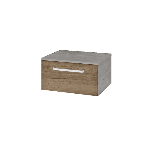 Niedriger Schrank UNI SNZ1 60  - D01 Beton - Griffes T01 - D21 Tobacco