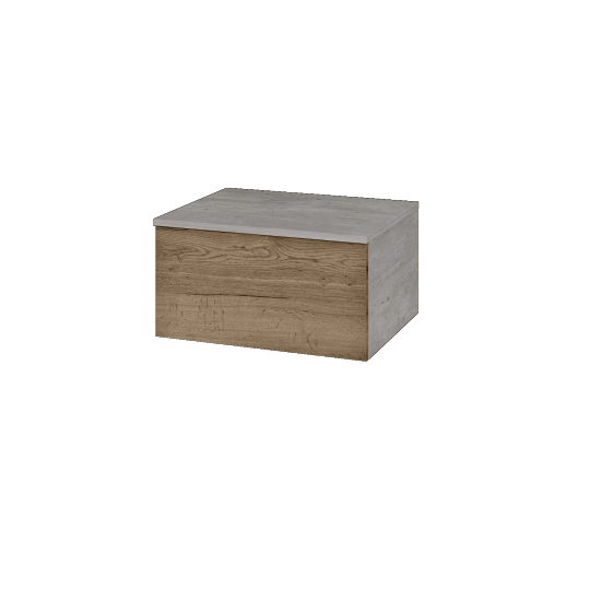 Niedriger Schrank UNI SNZ1 60  - D01 Beton - Griffes T00 - D21 Tobacco