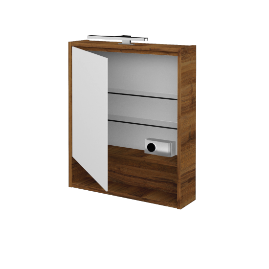 Spiegelschrank BESTA GAOE 60  - D27 Cognac - Links