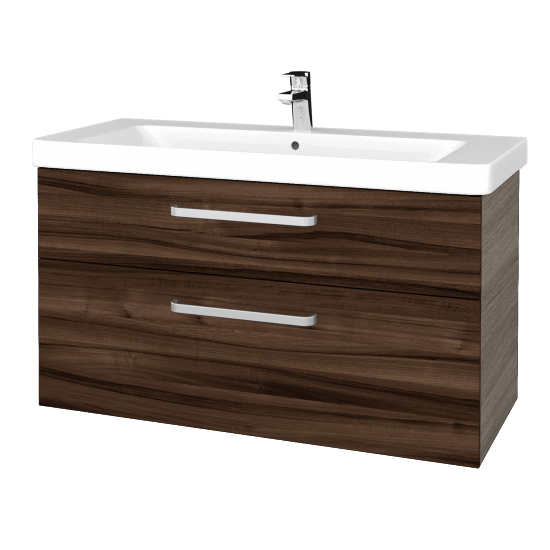 Badezimmerschrank NEXT SZZ2 105  - D03 Cafe - Griffes T01 - D06 Nussbaum