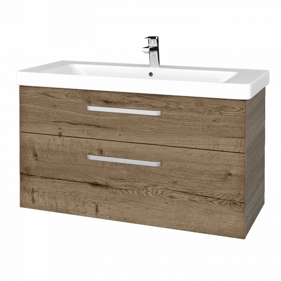 Badezimmerschrank NEXT SZZ2 105  - D03 Cafe - Griffes T01 - D21 Tobacco