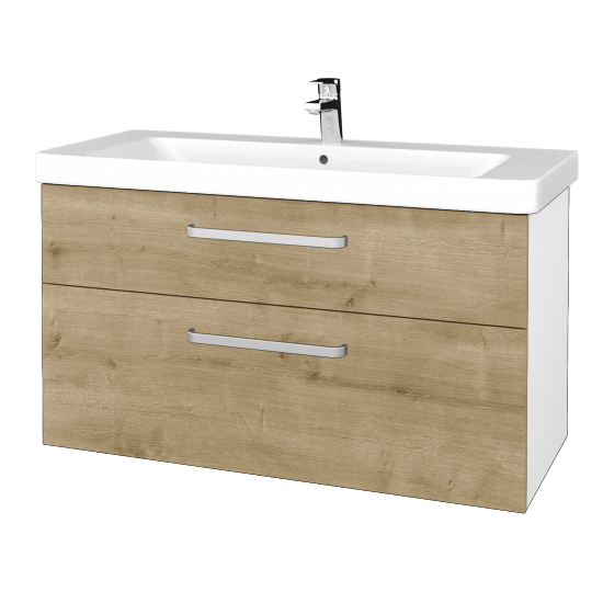 Badezimmerschrank NEXT SZZ2 105  - N01 Weiß Hochglanz - Griffes T01 - D09 Arlington