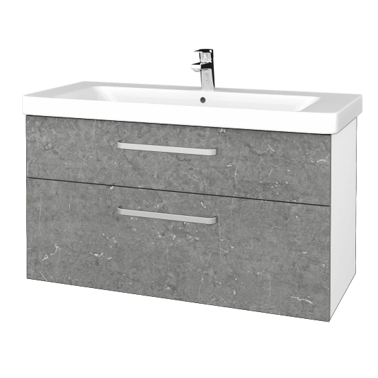 Badezimmerschrank NEXT SZZ2 105  - N01 Weiß Hochglanz - Griffes T01 - D20 Galaxy