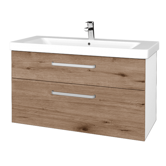 Badezimmerschrank NEXT SZZ2 105  - N01 Weiß Hochglanz - Griffes T01 - D23 Herkules