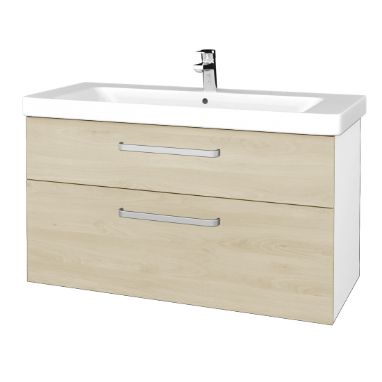Badezimmerschrank NEXT SZZ2 105  - N01 Weiß Hochglanz - Griffes T01 - D24 Ohio
