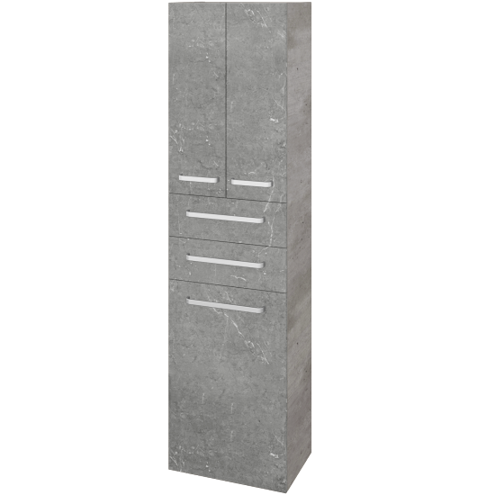 Hochschrank mit Wäschekorb UNI SVD3Z2K 50  - D01 Beton - Griffes T01 - D20 Galaxy