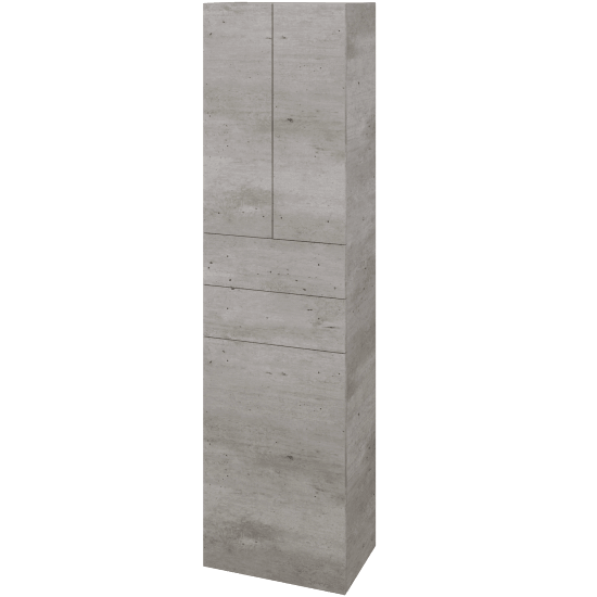Hochschrank mit Wäschekorb UNI SVD3Z2K 50  - D01 Beton - Griffes T00 - D01 Beton