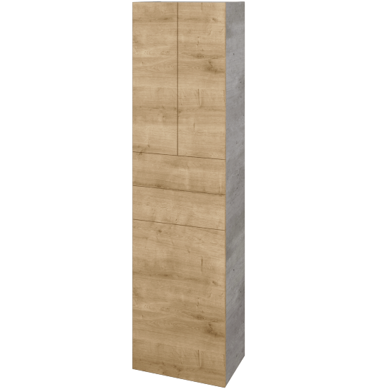 Hochschrank mit Wäschekorb UNI SVD3Z2K 50  - D01 Beton - Griffes T00 - D09 Arlington