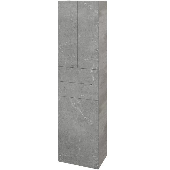 Hochschrank mit Wäschekorb UNI SVD3Z2K 50  - D01 Beton - Griffes T00 - D20 Galaxy
