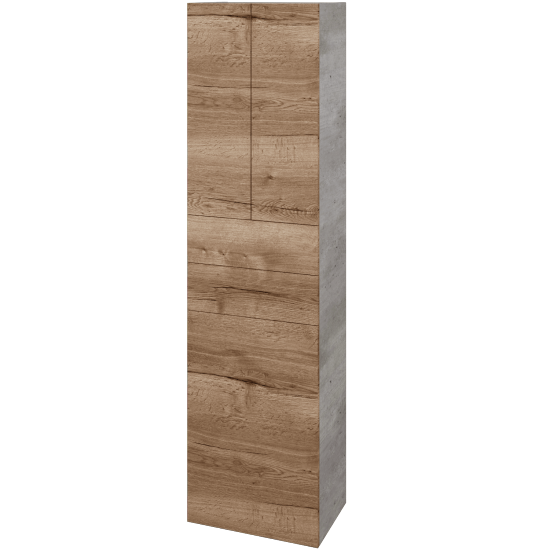 Hochschrank mit Wäschekorb UNI SVD3Z2K 50  - D01 Beton - Griffes T00 - D21 Tobacco