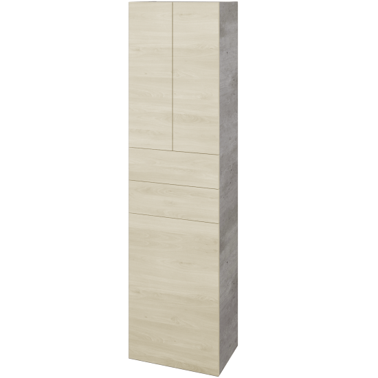 Hochschrank mit Wäschekorb UNI SVD3Z2K 50  - D01 Beton - Griffes T00 - D24 Ohio