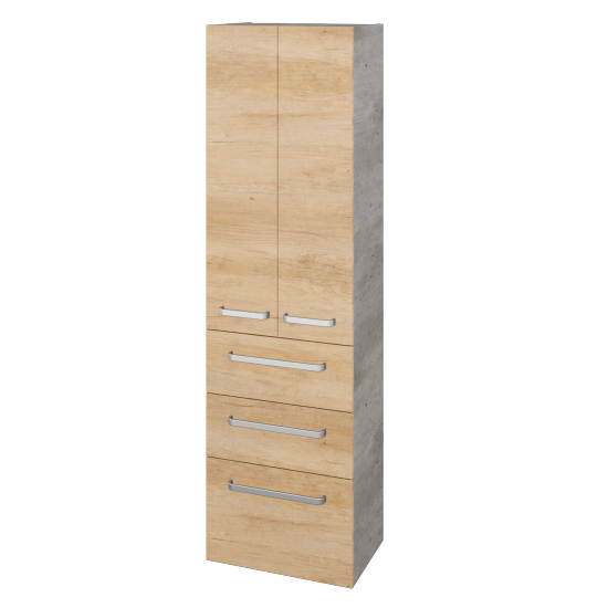 Hochschrank UNI SVD2Z3 50  - D01 Beton - Griffes T01 - D15 Eiche Nebraska