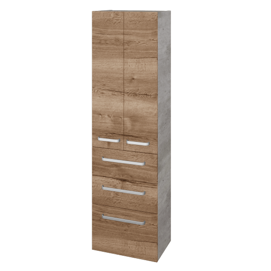 Hochschrank UNI SVD2Z3 50  - D01 Beton - Griffes T01 - D21 Tobacco