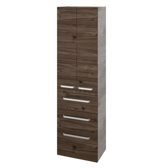 Hochschrank UNI SVD2Z3 50  - D01 Beton - Griffes T01 - D25 Teak
