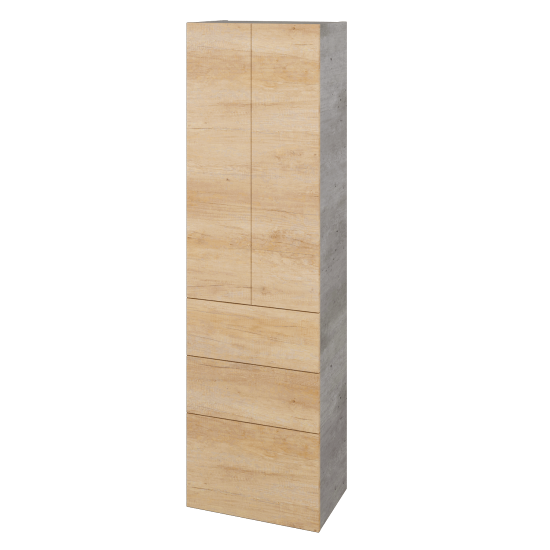 Hochschrank UNI SVD2Z3 50  - D01 Beton - Griffes T00 - D15 Eiche Nebraska