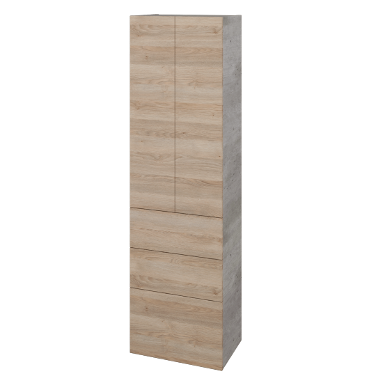 Hochschrank UNI SVD2Z3 50  - D01 Beton - Griffes T00 - D17 Eiche Colorado