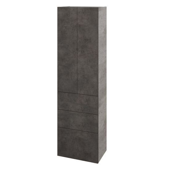 Hochschrank UNI SVD2Z3 50  - D01 Beton - Grifflose Ausführung T00 (ohne Bohrungen für Griffe) - D16 Dark Beton