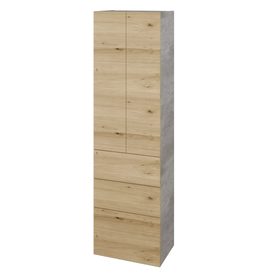 Hochschrank UNI SVD2Z3 50  - D01 Beton - Griffes T00 - D22 Caramel