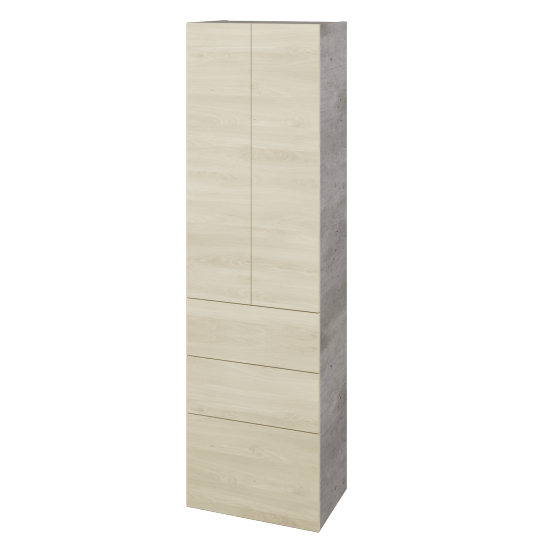 Hochschrank UNI SVD2Z3 50  - D01 Beton - Grifflose Ausführung T00 (ohne Bohrungen für Griffe) - D24 Ohio