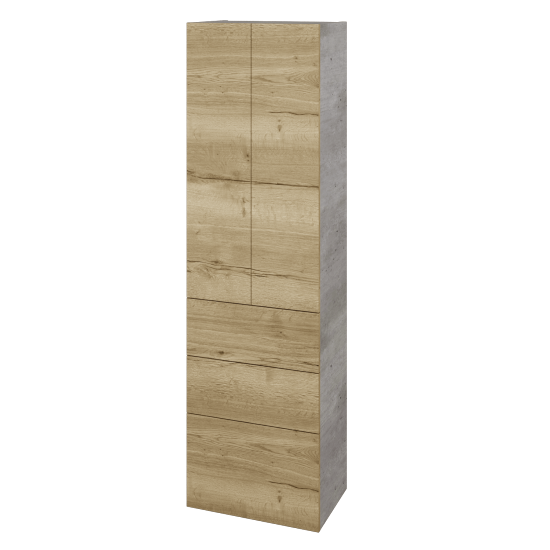 Hochschrank UNI SVD2Z3 50  - D01 Beton - Grifflose Ausführung T00 (ohne Bohrungen für Griffe) - D26 Ontario