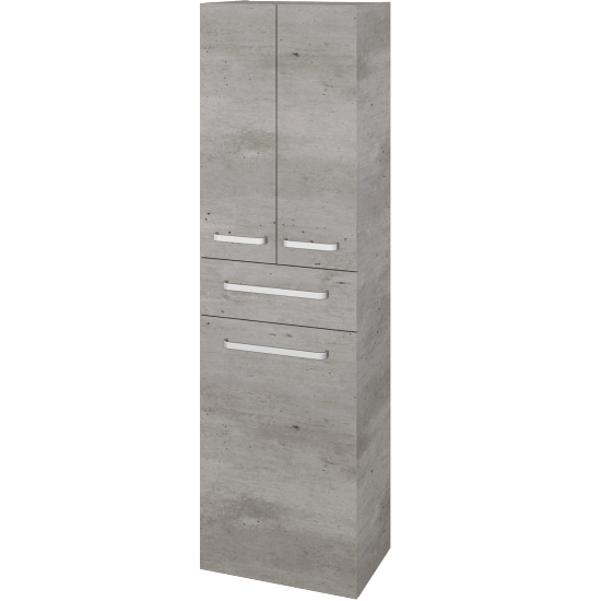 Hochschrank mit Wäschekorb UNI SVD3ZK 50  - D01 Beton - Griffes T01 - D01 Beton