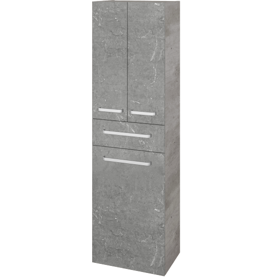 Hochschrank mit Wäschekorb UNI SVD3ZK 50  - D01 Beton - Griffes T01 - D20 Galaxy
