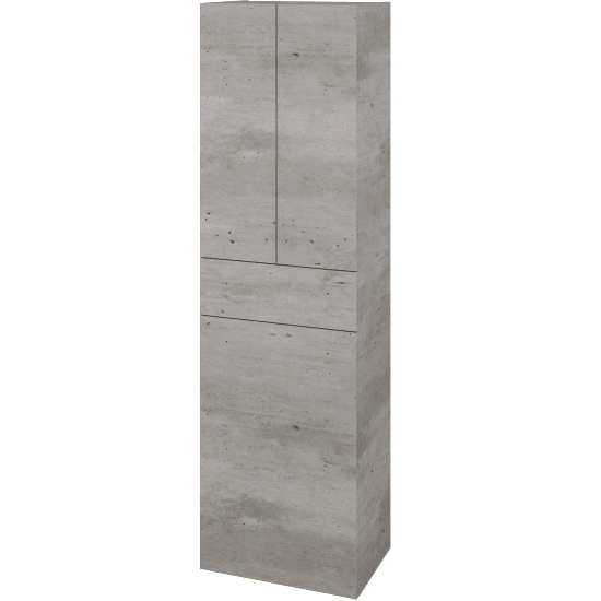 Hochschrank mit Wäschekorb UNI SVD3ZK 50  - D01 Beton - Griffes T00 - D01 Beton